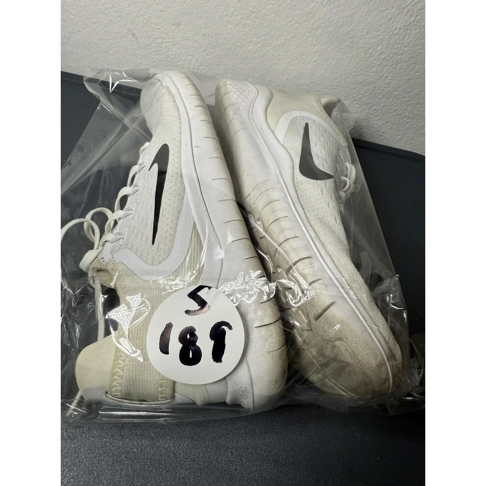 Nike Free RN 2018 Shoes‎ Mens Size 8 White Black Running Sneakers 942836-100